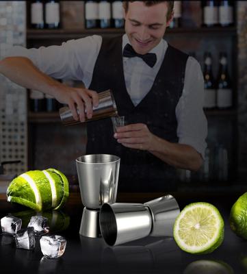 China Viable Premium Bar Liquor Jigger Stainless Steel Bartender Measuring Tools for sale