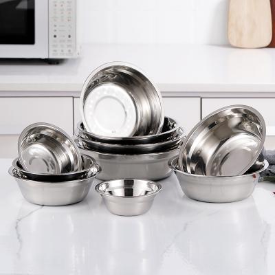 China Multi-Functional Household Mixing Bowl Stainless Steel Bowl Non-Magnetic Deep Basin for sale