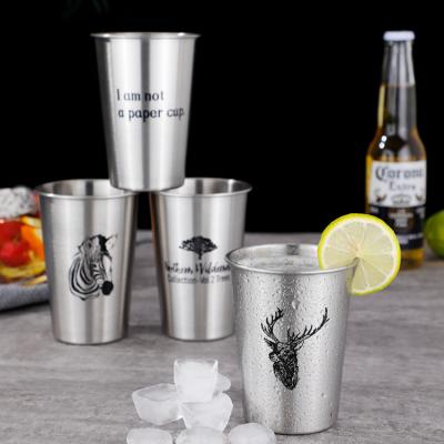 China Sustainable Bar Tumbler Custom Logo Stackable 304 Stainless Steel Beer Mugs for sale