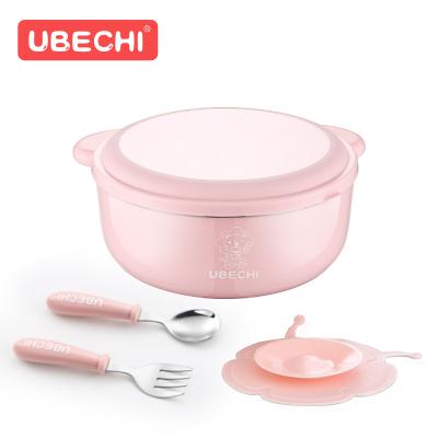 China Premium Sustainable Baby Serving Feeding Bowl Set With Cutlery Perfect Food Organizer For Kids And Toddlers for sale