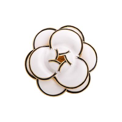 China Environmentally Friendly Designer Camellia Enamel Scarf Hijab cc Brooches And Pins Luxury Women 2022 Trendy for sale