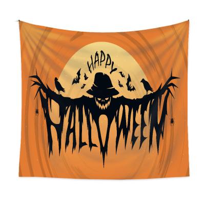 China Traditional Psychedelic Bedside Cloth Background Element Pumpkin Halloween Tapestry Cloth Hanging Border Tapestry for sale