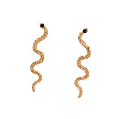 China 2021 Environmental Friendly Vintage Personality Snake Shape Irregular Earrings for sale