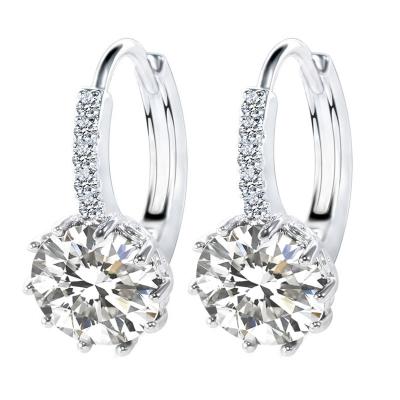 China 2021 Micro Zircon Insert Ear Clip Bling Bling Earrings Environmentally Friendly for sale