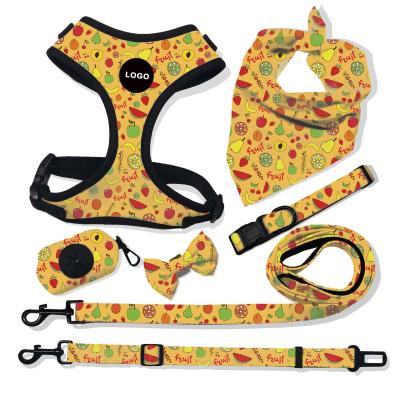 China Fashion Personalized Designer Reversible Harness Padded Soft Mesh Padded Luxury Adjustable Reversible No Pull Custom Dog Harness for sale