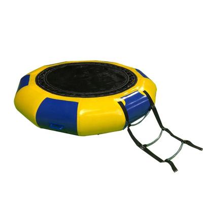 China Free 10FT Inflatable Floating Water Trampoline Net Sea Protector Around Inflatables Water Bouncer With Escalator Outdoor Water Play for sale