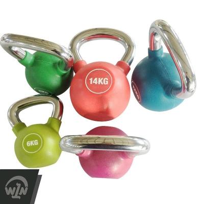 China W1n Factory Price Universal Wholesale Colored Weight Competition Logo Kettlebell Chrome Custom PU for sale