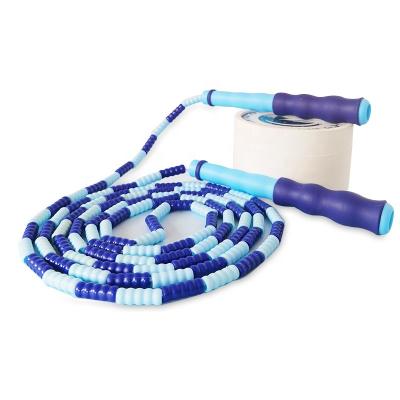 China W1N Wholesale Durable Kids Rainbow Fitness Beads Joint Exercise Bamboo Thickened PVC Anti-Slip Adjustable Kids Jump Jump Rope for sale