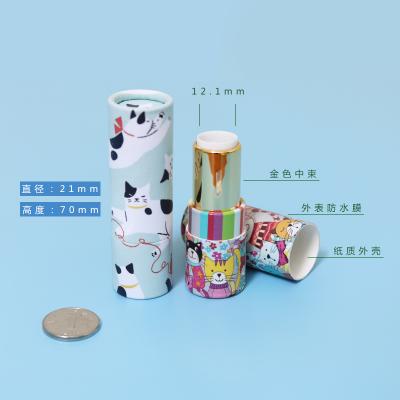 China Recyclable Round Lip Packaging Paper Lipstick Tube Paper Lipstick Container Cosmetic Lipstick Tube for sale