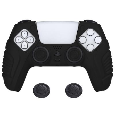 China Custom Ergonomic Grip Black Soft Silicone Skin Sleeve Controller Protective Case Cover For PS5 Anti-Slip Rubber Protector For PS5 Game for sale