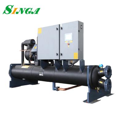 China Hotels R22 Commercial Type Water Cooled Refrigerator Refrigerator Ventilation Machine Screw Cooling Unit for sale