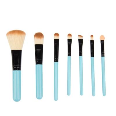 China Angular Blush Box Packing 7 Pcs Beauty Set Cosmetic Tool Eyeshadow Blush Brushes Loose Powder Makeup Brush Set for sale