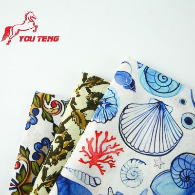 China YouTeng Viable 55 45 Canvas Cotton Fabric For Clothing Pants Blend Woven Printed Fabric Customize Fabric Roll Custom Digital Printing for sale