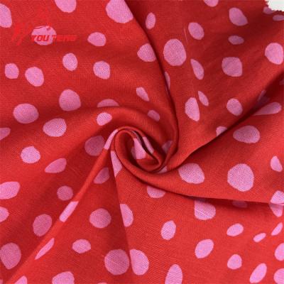 China Double Faced China Printed Paplin Chiffon And Rayon Dots Design Printing Fabric For Shirts Dress for sale