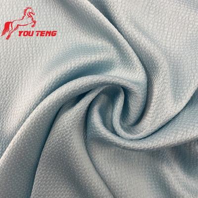 China Good Anti-Static Drape 200GSM Sucker 99% Polyester Fabric And 1% Crepe Satin Spandex Woven Stripe Polyester Stretch Fabric for sale