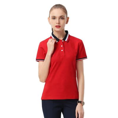 China Classic Collar Men's Short Lapel Short Sleeve Stripe Polo Shirt Workwear Print Logo for sale