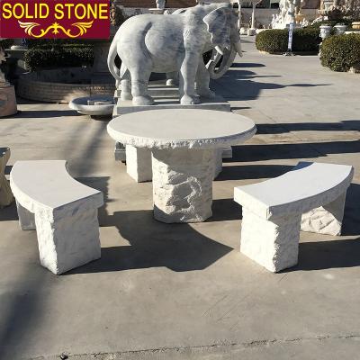 China Contemporary Garden Bench Factory Direct Supply Hand Carved Natural Split Finish White Marble Garden Bench Bench for sale