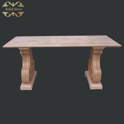 China Modern Design Contemporary Indoor Decorative Natural Stone Hand Carved Marble Table for sale