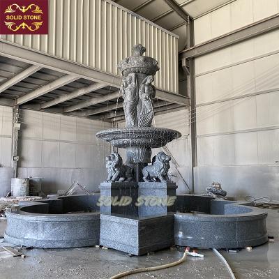 China Beautiful Design Modern Factory Direct Supply Hand Carved Granite Lion Fountain Marble Fountain China for sale