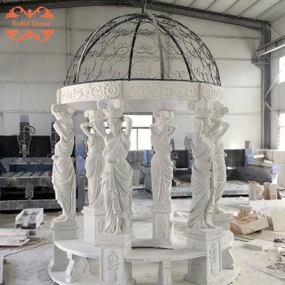 China Cheap Modern Decoration Natural Stone Female Marble Statues Price Gazebo for sale