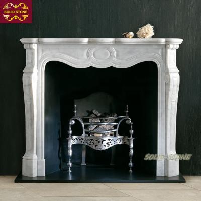 China Modern Design Modern Natural Marble Free Standing Fireplace Indoor Decorative Cheap Mantel for sale