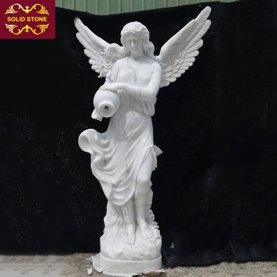 China Sale Of Traditional Life Size Marble Angel Garden Sculpture Statues For for sale