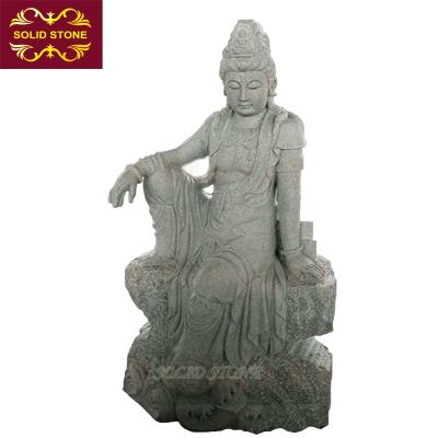 China Traditional Gray Statues Sculpture , Buddha Granite Big Buddha Statue for sale