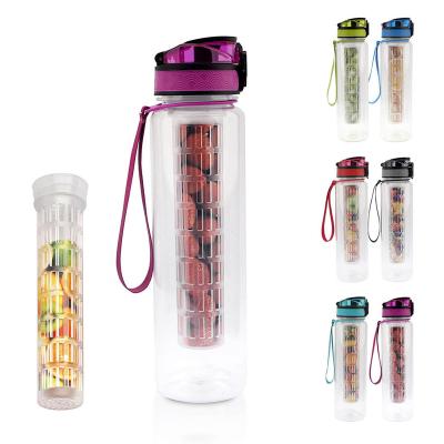 China Sustainable Leak Proof Gym Fruit Filter Sports Water Bottles With Custom Logo for sale