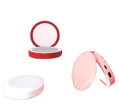 China Led Mirror With Portable Power Bank 5000mAh Power Bank USB Charger LED Mirror for sale