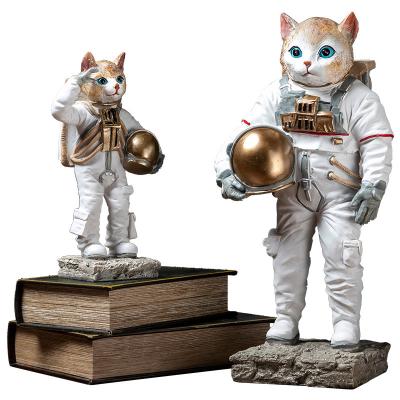 China Nordic durable cute cat aerospace animal puppy space factory direct sales resin decorations creative living room entrance craft for sale