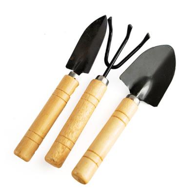 China (1300 Degrees) Multi-Functional Three-Piece Shovel Potted High Temperature Potted Household Plant Pine Spatula Rake Shovel Garden Tools Garden Tool Kit Mini for sale