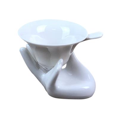 China Viable Wholesale White Ceramic Porcelain Tea Filtration Coffee Filter Wrist Splint for sale