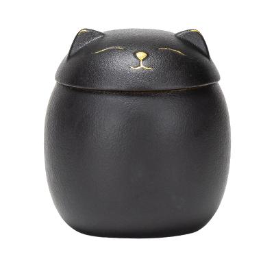 China Round Ceramic Storage Jar Small Size Tea Container Storage Jar Sealed Mini Storage Box Medicine Jar for sale