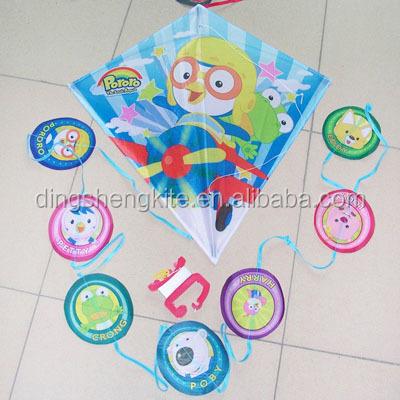 China offset printing the kite factory cute pororo diamond kite for kids for sale