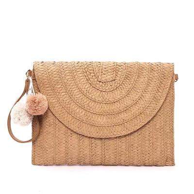 China Others New Customized Envelope Woven Straw Bag Beach Purse Cross - Body Straw Clutch Evening Clutch Bag for sale