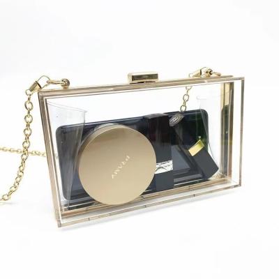 China Waterproof Bridal Party Clutch Bag Box Cross - Body Bag Transparent Evening Clutch Bags Acrylic Clutch Purse for sale