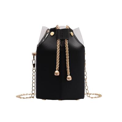 China Other Wholesale Cute Candy Splice PU Bucket Chain Purse Drawstring Cross - Body Bag Women Bucket Handbags for sale