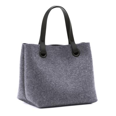 China Durable and breathable custom logo felt luxury bag printed shopping bag felt tote bag with handle for sale