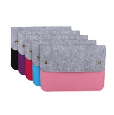 China Pink and Gray Felt Material Durable Multi-size Laptop Sleeve Case Bag Pocket Laptop Handbag for sale