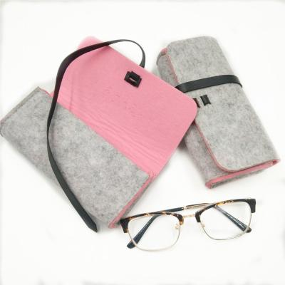 China New Fashion Fabric Felt Fabric Handmade Felt Glass Eye Case Eco - Friendly Wholesale Sunglasses Case for sale