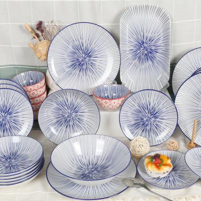 China Western luxury home pad printing dinner set custom chinese porcelain wedding dishes ceramic dinnerware sets for sale