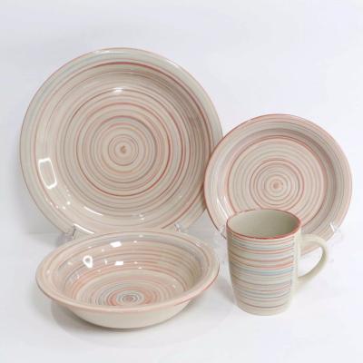 China Viable Hand Painted Dinnerware Set Ceramic Stoneware , Good Quality Factory Supply Custom Made Dinner Set for sale