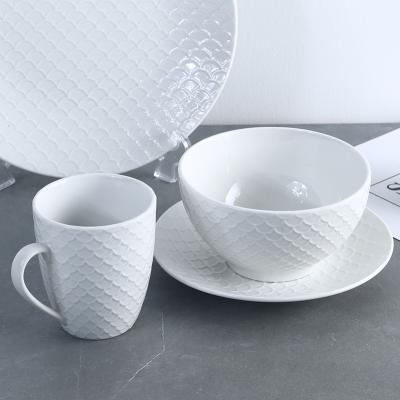 China Porcelain Dinnerware Set Disposable Ceramic Dinnerware For 4 People 16 Pcs for sale