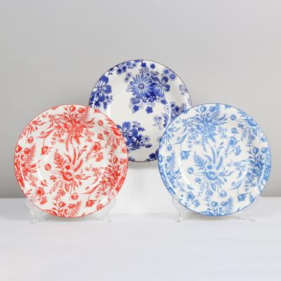 China Sustainable 9.25 Inch Omega Dish Set Porcelain Soup Dishes And Dishes Full Design Interesting Ceramic Dishes for sale