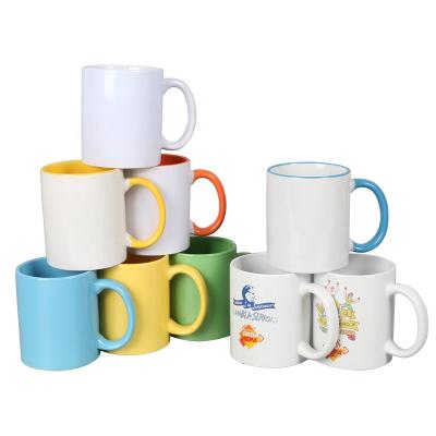 China Viable 11oz Mug Wholesale Hot Sale Ceramic Coffee Mugs Customized Logo Blank Sublimation Ceramic Mugs for sale