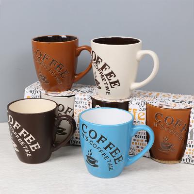 China Wholesale Viable Large Handle Coffee Tea Mug Ceramic Stoneware Mug Customized Ceramic Coffee Mugs for sale