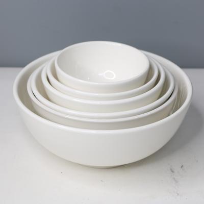 China Sustainable Tableware Set Wholesale White Porcelain Soup Bowl Bowl Set for sale