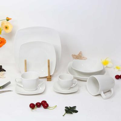 China 20PCS/30PCS Disposable White Porcelain Dinnerware Set Dinnerware Set Disposable Ceramic Kitchenware for sale