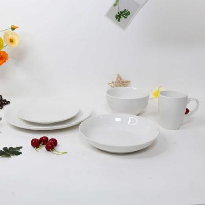 China Viable white dinnerware set, cheap dinner set, high white dinner set for 4 and 6 people for sale