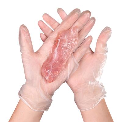 China Guantes elásticos ácidos antis del PVC del vinilo de la protección de trabajo disponible transparente de los guantes en venta